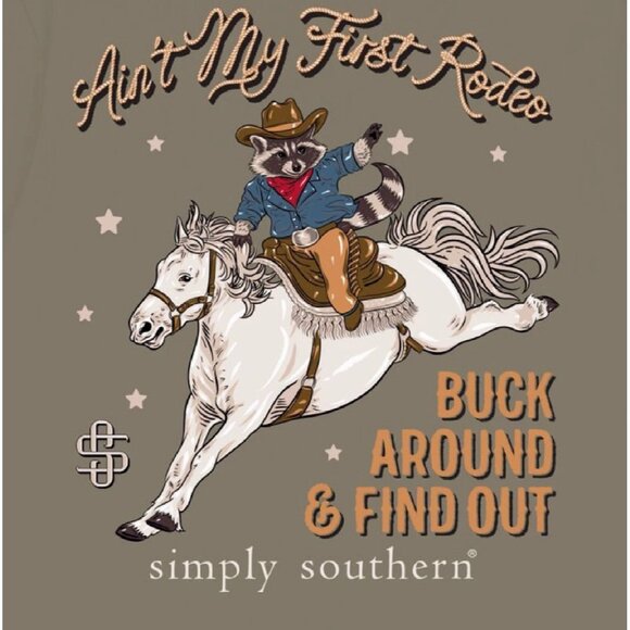 Simply Southern Ain’t My First Rodeo Short Sleeve T-Shirt NEW Fast Ship - Picture 4 of 7